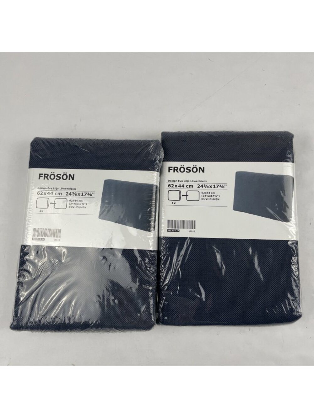 Ikea Froson Lot Of 2 Outdoor Seat Cushion Cover Navy Blue 24-3/8" x 17-3/8”